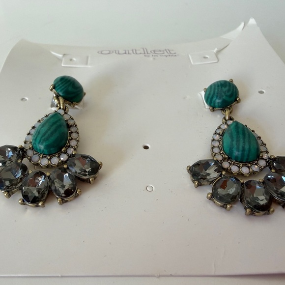 Lia Sophia Teal and Silver Teardrop Earrings - Picture 4 of 8